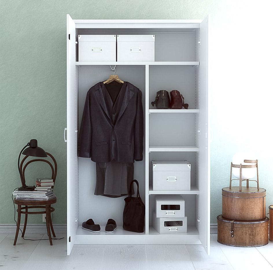 Armoire en métal à rideaux ou portes battante mélaminé, gamme Molina haute - France Bureau
